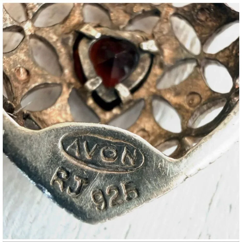 Avon Sterling Silver Openwork Heart Locket Pendant Necklace
